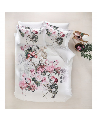 Постельное белье Tivolyo Home Flamingo делюкс сатин евро