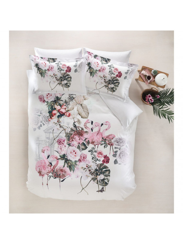 Постельное белье Tivolyo Home Flamingo делюкс сатин евро