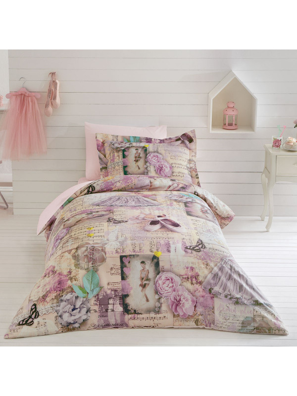 Подростковое постельное белье Tivolyo Home Balerin делюкс сатин полуторное