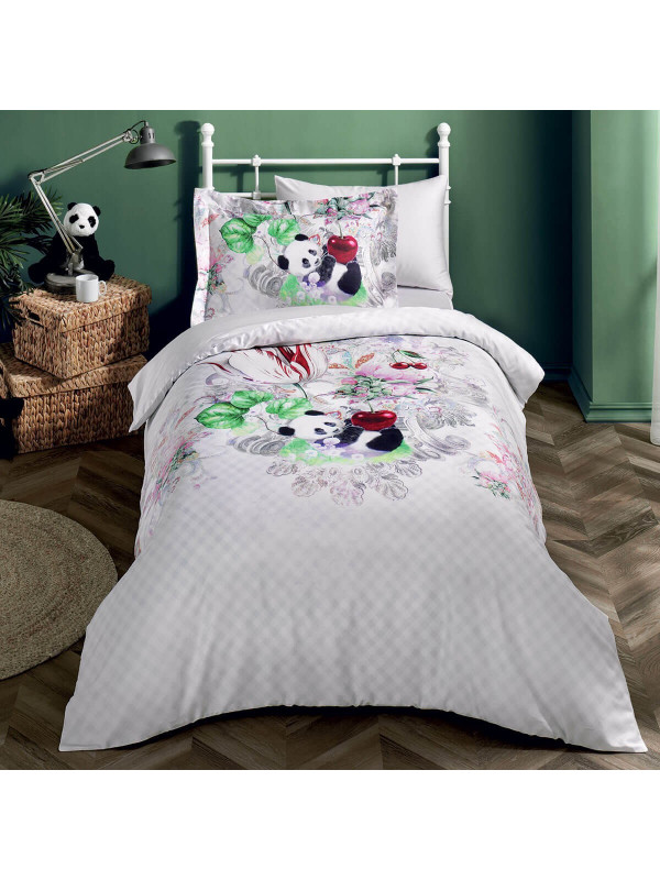 Подростковое постельное белье Tivolyo Home Panda делюкс сатин полуторное
