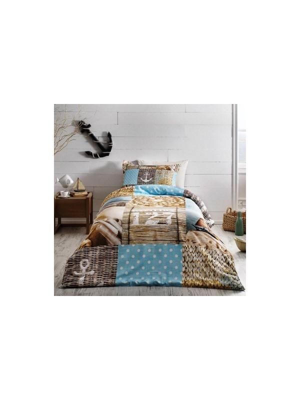 Подростковое постельное белье Tivolyo Home Sailor делюкс сатин полуторное