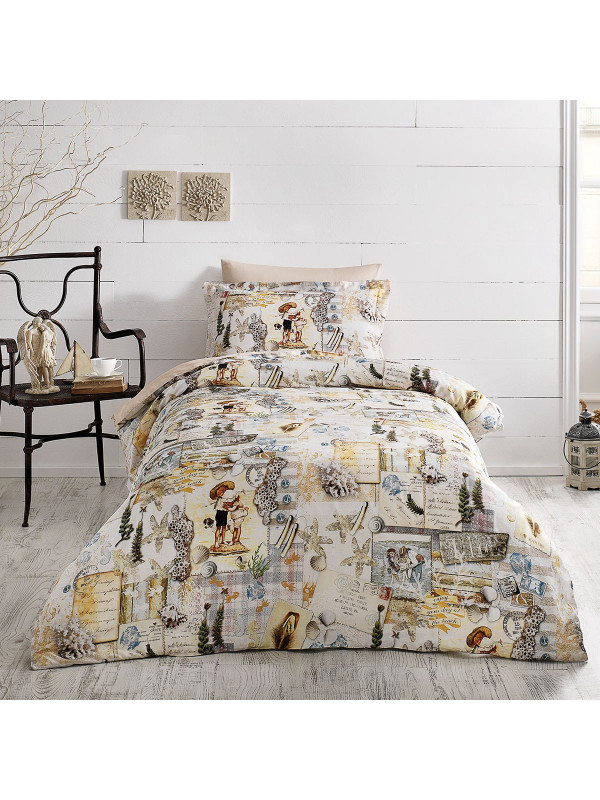 Подростковое постельное белье Tivolyo Home Seaside делюкс сатин полуторное