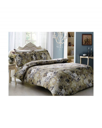 Постельное белье Tivolyo Home Queen bej делюкс сатин жатый шёлк евро