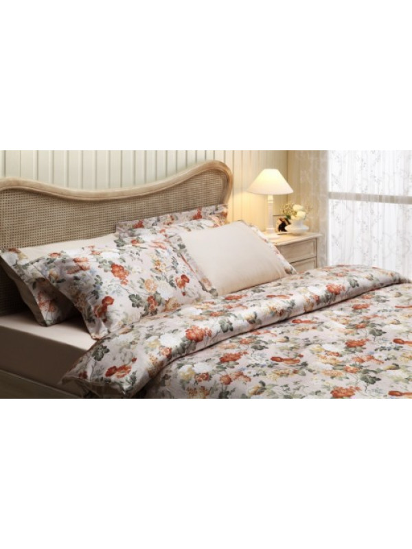 Постельное белье Tivolyo Home Angelica krem делюкс сатин жатый шёлк евро