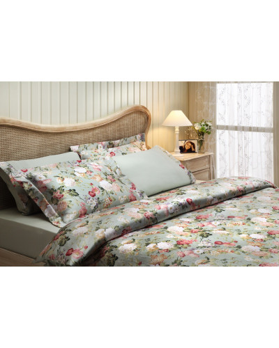 Постільна білизна Tivolyo Home Angelica yesil делюкс сатин жатий шовк євро