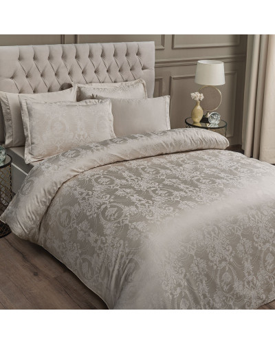 Постельное белье Tivolyo Home жаккард бамбук евро Grant bej Цвет-бежевый