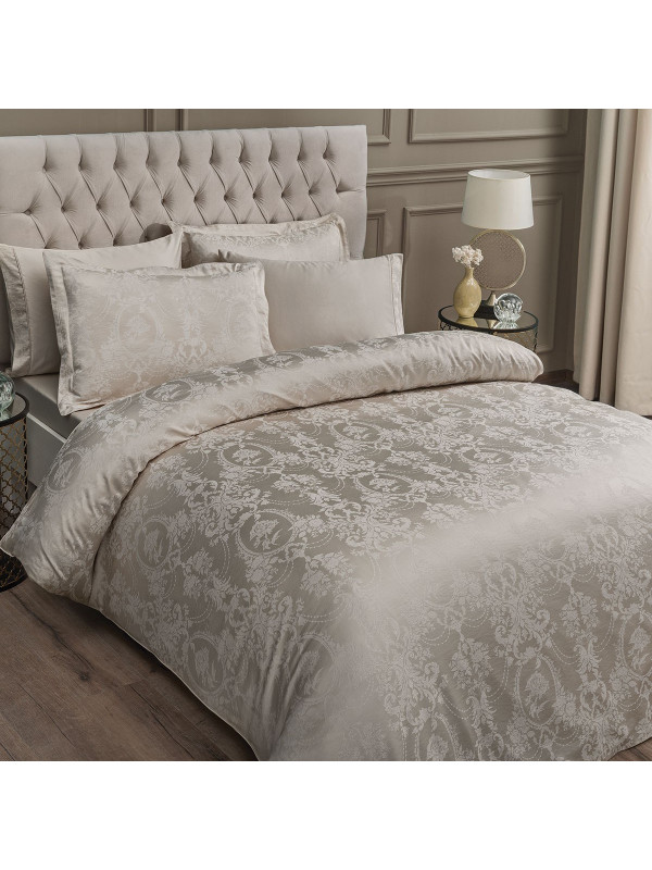 Постельное белье Tivolyo Home жаккард бамбук евро Grant bej Цвет-бежевый