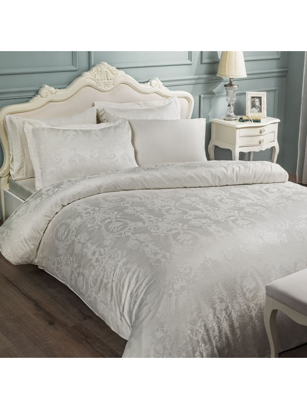 Постельное белье Tivolyo Home Grant krem жаккард бамбук евро