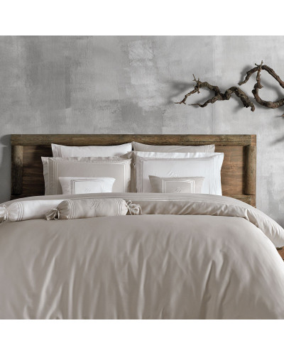 Постельное белье Tivolyo Home Line bej премиум премиум сатин с вышивкой евро