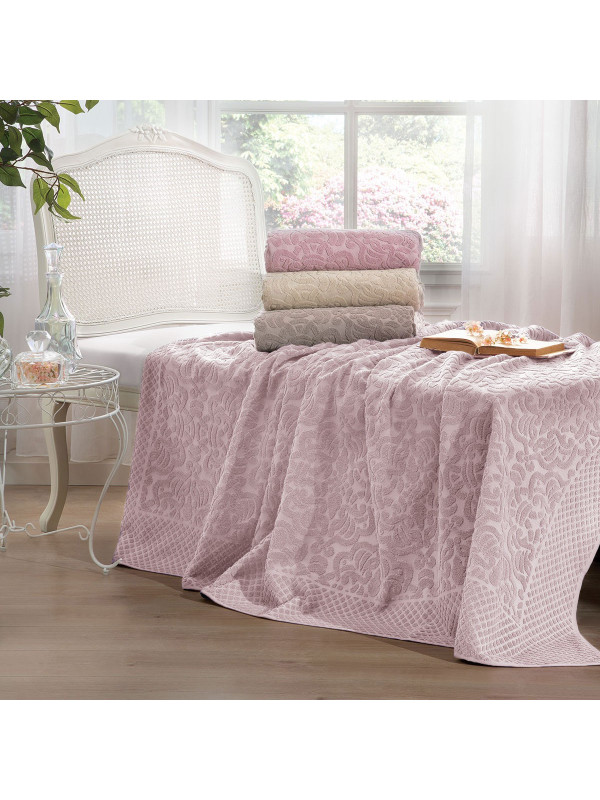 Махровая простынь Tivolyo Home Elips pudra 220x240