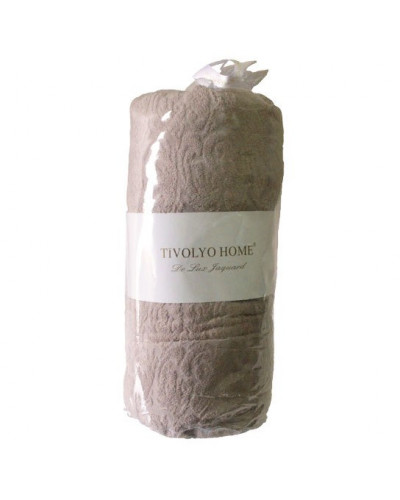 Простынь Tivolyo Home kahve махровая на резинке 180x200 наволочки 2-50x70