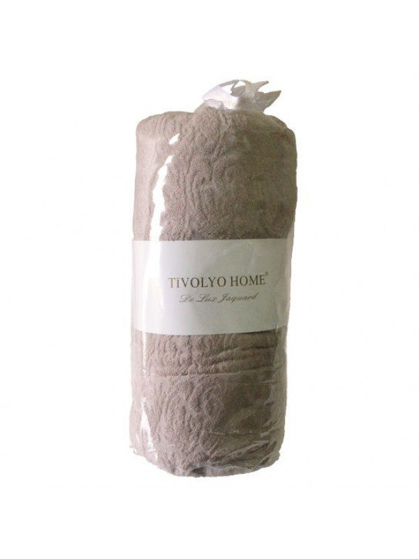 Простынь Tivolyo Home kahve махровая на резинке 180x200 наволочки 2-50x70
