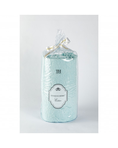 Простынь Tivolyo Home su yesil махровая на резинке 180x200 наволочки 2-50x70