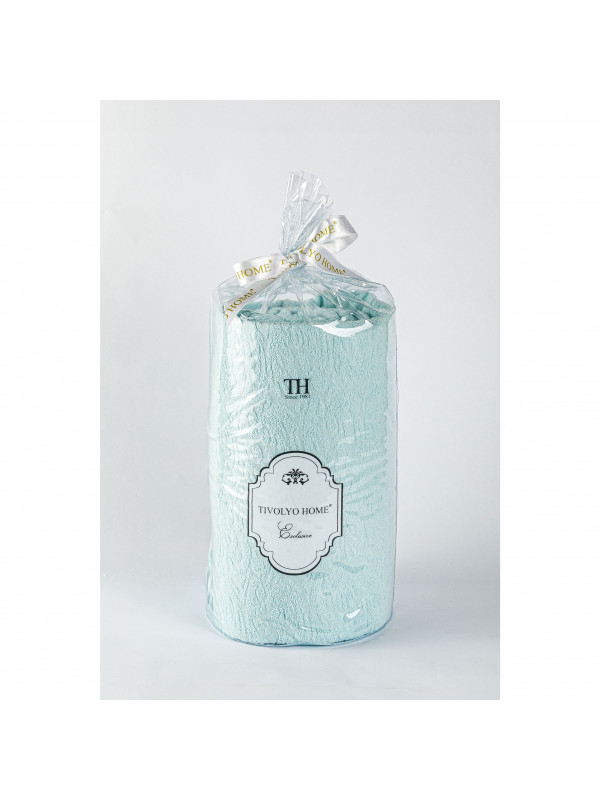 Простынь Tivolyo Home su yesil махровая на резинке 180x200 наволочки 2-50x70