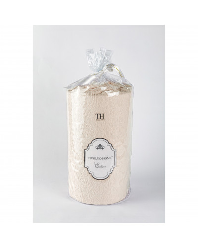 Простынь Tivolyo Home bej махровая на резинке180x200 наволочки 2-50x70