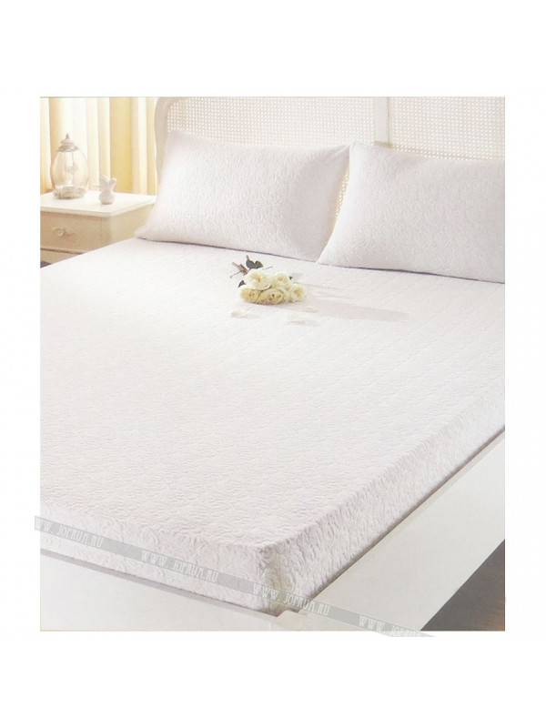 Простынь Tivolyo Home ecru махровая на резинке 180x200 наволочки 2-50x70