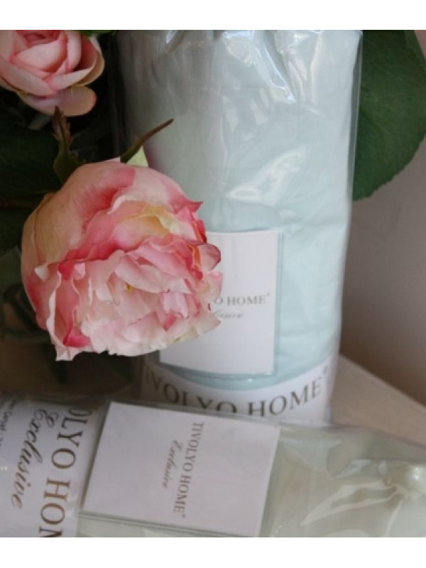 Простынь Tivolyo Home su yesil сатин на резинке 180x200 наволочки 2-50x70