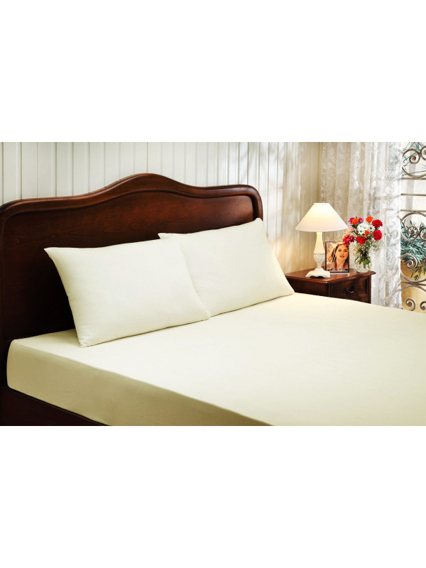 Простынь Tivolyo Home ecru сатин 180x200 наволочки 2-50 x70