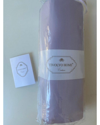 Простынь сатиновая Tivolyo Home lila на резинке 180x200 + наволочки 2-50x70