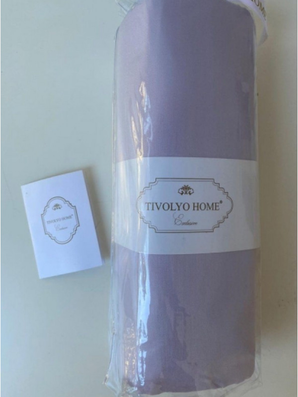 Простынь сатиновая Tivolyo Home lila на резинке 180x200 + наволочки 2-50x70