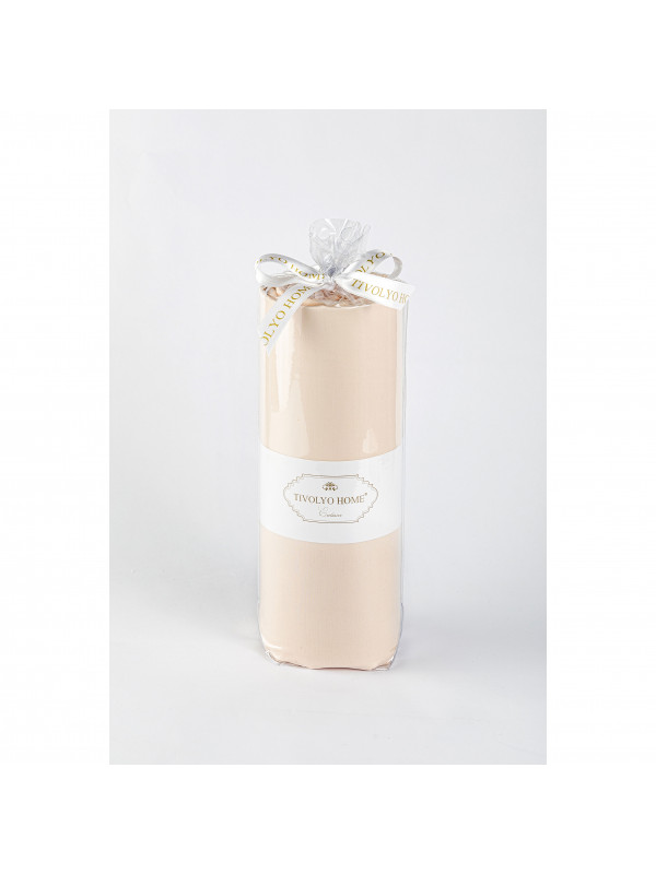 Простынь Tivolyo Home bej сатин 180x200 наволочки 2-50x70