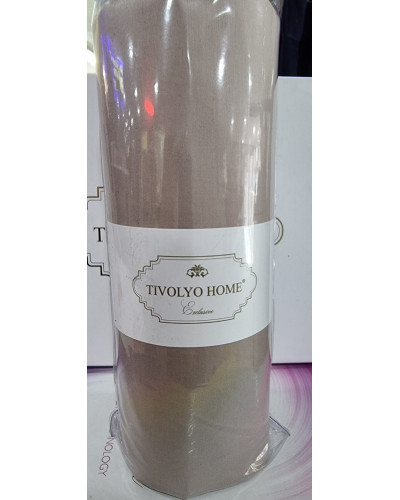 Простынь Tivolyo Home kahve сатин на резинке 180x200 наволочки 2-50x70