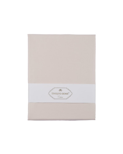 Простынь Tivolyo Home bej сатин 240x260 наволочки 2-50x70