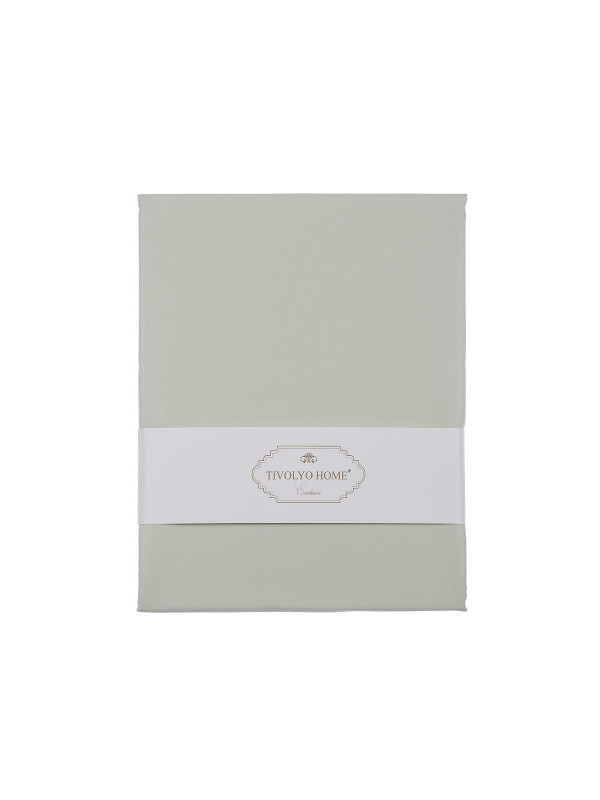Простынь Tivolyo Home yesil  сатин 240x260 наволочки 2-50x70