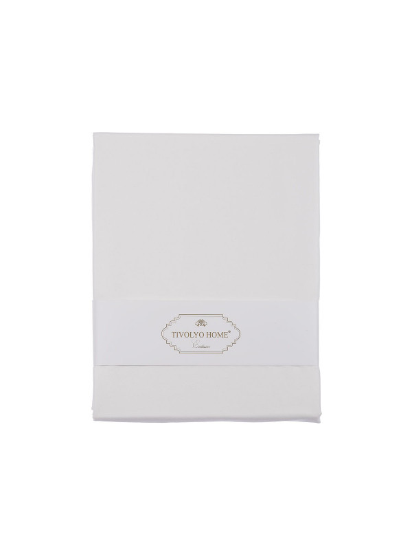 Простынь Tivolyo Home k.beyaz сатин 240x260 наволочки 2-50x70