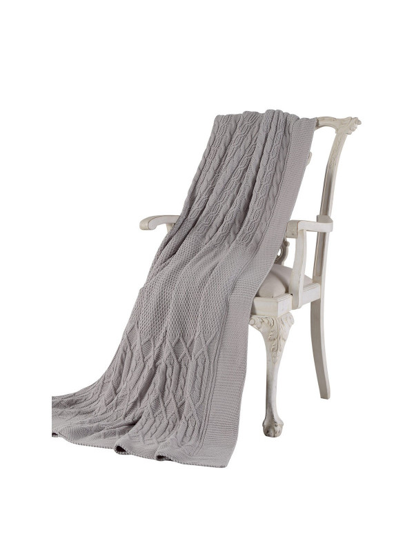 Пледы Tivolyo Home Luna вязаный трикотаж(состав акрил)  Цвет серый