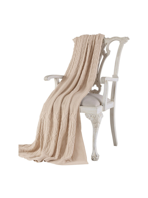 Пледи Tivolyo Home Luna трикотаж трикотаж(склад акрил) Колір бежевий