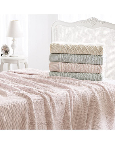 Пледи Tivolyo Home Luna в'язаний трикотаж (склад акрил) Колір світло-рожевий