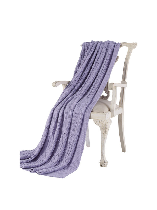 Пледы Tivolyo Home Luna вязаный трикотаж(состав акрил)  Цвет темно-лиловый