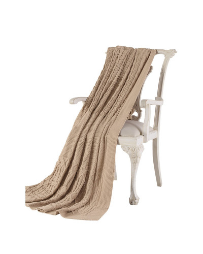 Пледи Tivolyo Home Luna в'язаний трикотаж (склад акрил) Колір темно-бежевий