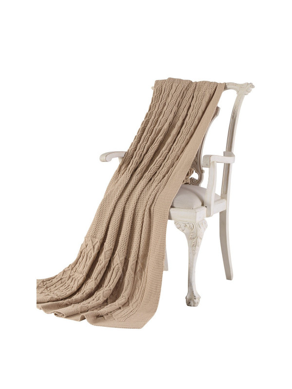 Пледы Tivolyo Home Luna вязаный трикотаж(состав акрил)  Цвет темно-бежевый