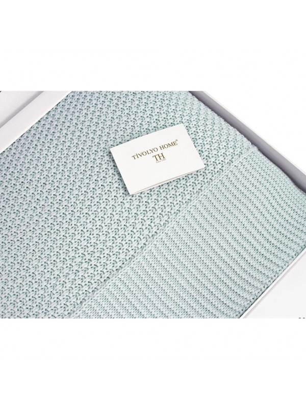 Плед Tivolyo Home Sera su yesil вязаный акрил 220x240