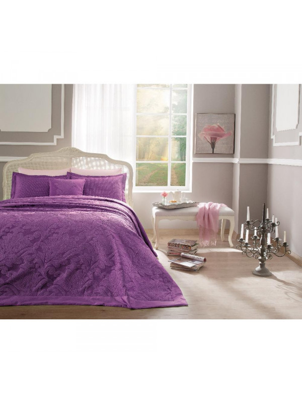 Покрывало Tivolyo Home Versa lila жаккард 260x260