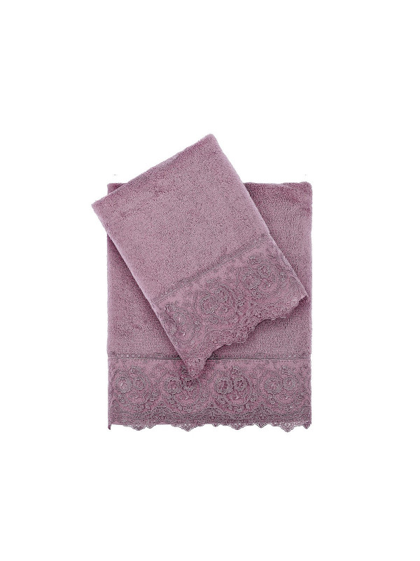 Полотенца Tivolyo Home  Elegant, 2 предмета, махра (100%хлопок) Цвета: фиолетовый