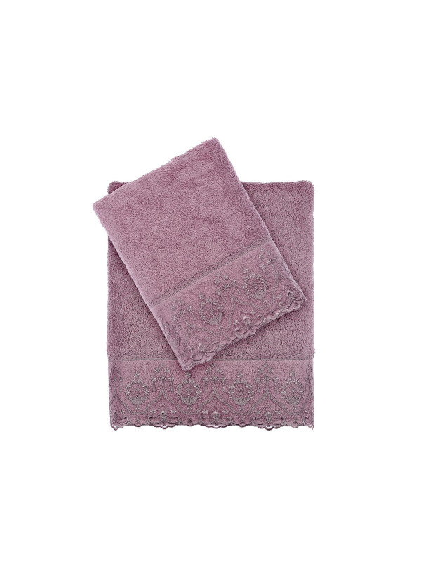 Полотенца Tivolyo Home  Lina, 2 предмета, махра (100%хлопок) Цвета: фиолетовый