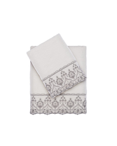 Набор полотенец Tivolyo Home Lina krem/gri 50x100; 75x150