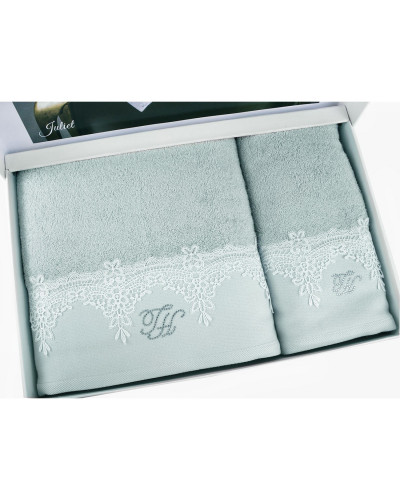 Полотенца Tivolyo Home Juliet, 2 предмета, махра (100%хлопок) Цвета: бирюзовый