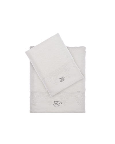 Полотенца Tivolyo Home Juliet, 2 предмета, махра (100%хлопок) Цвета: кремовый