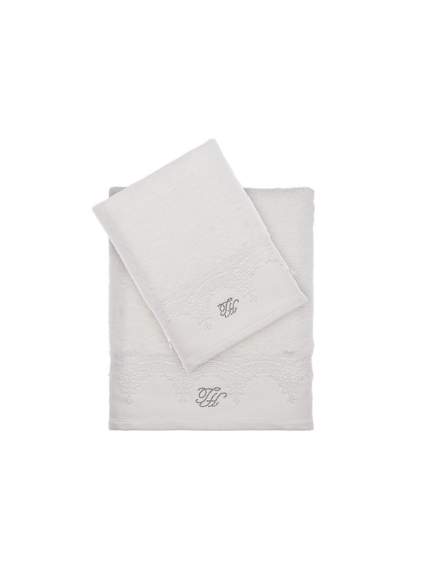 Полотенца Tivolyo Home Juliet, 2 предмета, махра (100%хлопок) Цвета: кремовый