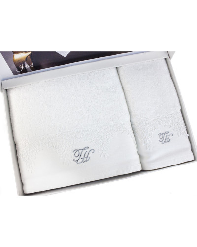 Набор полотенец Tivolyo Home Juliete k.beyaz 50x100; 75x150