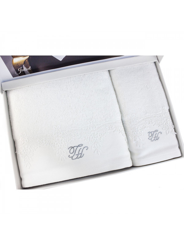 Набор полотенец Tivolyo Home Juliete k.beyaz 50x100; 75x150