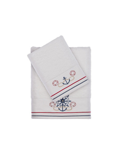 Набор полотенец Tivolyo Home Navy k.beyaz 50x100; 75x150