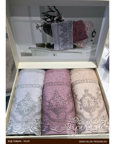 Кухонные полотенца Tivolyo Home LINA , 3 предмета, махра (100 хлопок) Цвета: ассорти