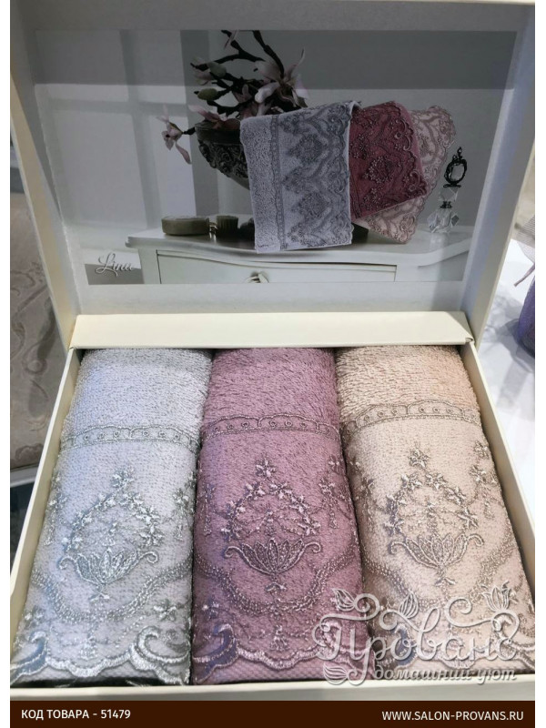 Кухонные полотенца Tivolyo Home LINA , 3 предмета, махра (100 хлопок) Цвета: ассорти