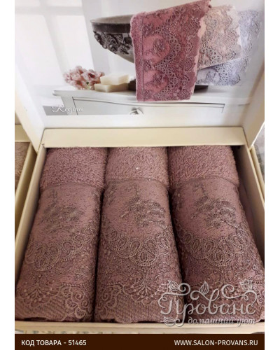 Кухонные полотенца Tivolyo Home REGINA , 3 предмета, махра (100 хлопок) Цвета: фиолетовый