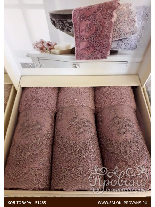 Кухонные полотенца Tivolyo Home REGINA , 3 предмета, махра (100 хлопок) Цвета: фиолетовый